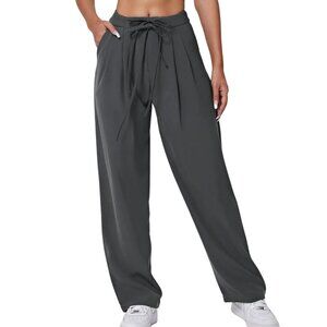 HALARA High Waist Draw String Pocket Dress Pants Gray XS NWT